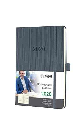 SIGEL C2066 Wochenkalender 2020, ca. A5, Hardcover, dunkelgrau, Conceptum - weitere Modelle von Sigel