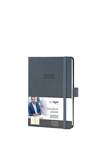 SIGEL C2067 Wochenkalender 2020, ca. A6, Hardcover, dunkelgrau, Conceptum - weitere Modelle von Sigel