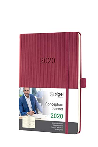 SIGEL C2068 Wochenkalender 2020, ca. A5, Hardcover, rot, Conceptum - weitere Modelle von Sigel