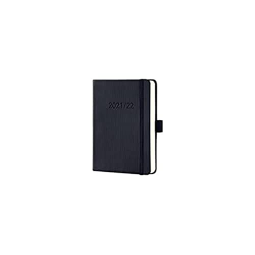 SIGEL C2202 Terminplaner Wochenkalender 2021/2022 - ca. A6 - schwarz - Hardcover - Gummiband, Stiftschlaufe, Archivtasche - PEFC-zertifiziert - 18-Monatskalender - Conceptum von Sigel