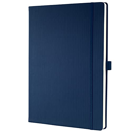 SIGEL CO646 Premium Notizbuch kariert, A4, Hardcover, blau, aus nachhaltigem Papier - Conceptum - mit Seitenzahlen, Inhaltsverzeichnis, Stiftschlaufe, Falttasche von Sigel
