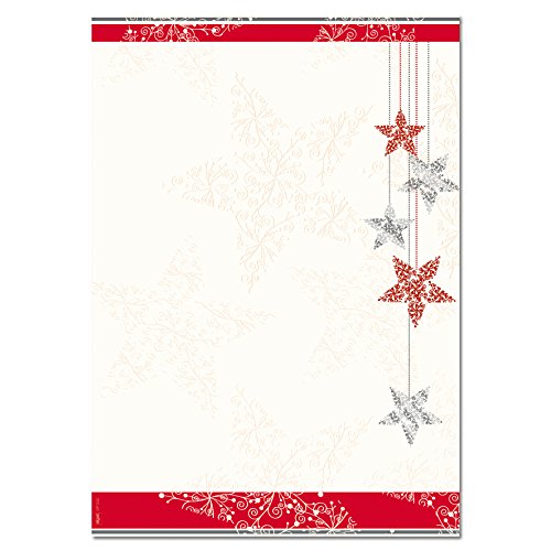 SIGEL DP032 Briefpapier Weihnachten "Starlets", mit Silberprägung, A4, 25 Blatt von Sigel