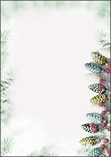 SIGEL DP177 Briefpapier Weihnachten A4, 100 Blatt, mit moderner Weihnachtsgirlande, 90g "Christmas Garland", weihnachtliches Motiv, aus nachhaltigem Papier von Sigel
