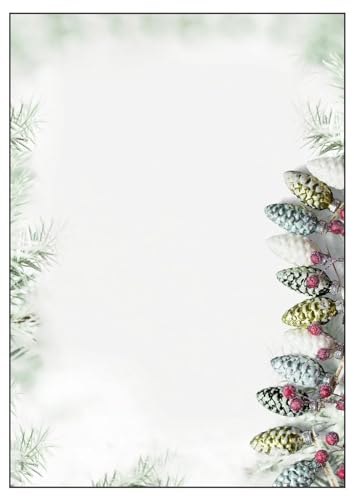 SIGEL DP177 Briefpapier Weihnachten A4, 100 Blatt, mit moderner Weihnachtsgirlande, 90g "Christmas Garland", weihnachtliches Motiv, aus nachhaltigem Papier von Sigel