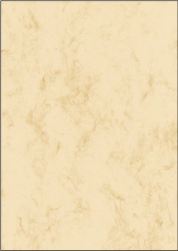 SIGEL DP181 Hochwertiges Marmor-Papier beige, A4, 25 Blatt, Motiv beidseitig, 90 g, Briefpapier, Speisekarte, aus nachhaltigem Papier von Sigel