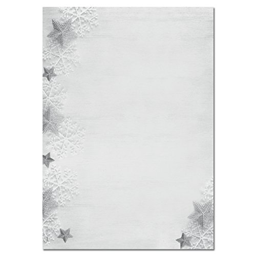 SIGEL DP248 Weihnachtsbriefpapier A4 | 100 Blatt "Frozen Stars" | weihnachtliches Motivpapier von Sigel