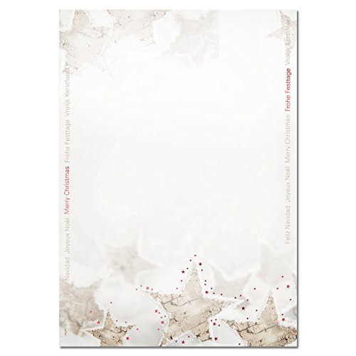 SIGEL DP250 Weihnachtsbriefpapier A4, 25 Blatt, mit Rotprägung "Christmas Timber", weihnachtliches Motiv, aus nachhaltigem Papier von Sigel