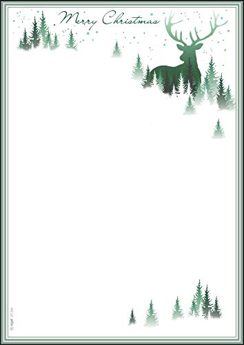 SIGEL DP284 Briefpapier Weihnachten "Christmas Forest", grün, DIN A4, 25 Blatt, weihnachtliches Motiv, aus nachhaltigem Papier von Sigel