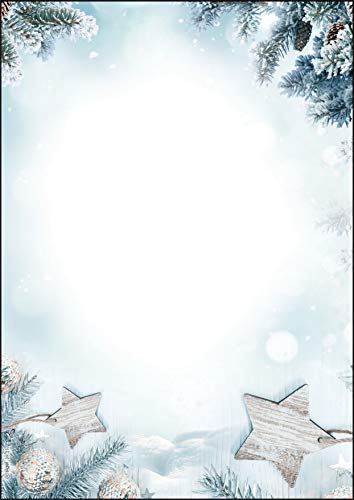 SIGEL DP312 Weihnachts-Briefpapier Snow Star, blau, DIN A4, 25 Blatt, weihnachtliches Motiv, aus nachhaltigem Papier von Sigel