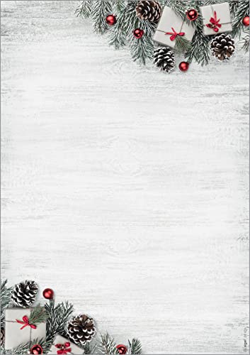 SIGEL DP416 Briefpapier Weihnachten "Scandinavian Christmas", DIN A4, 100 Blatt, weihnachtliches Motiv, aus nachhaltigem Papier von Sigel