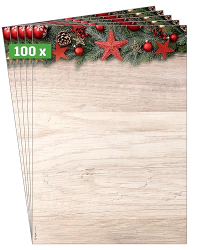 SIGEL DP442 Briefpapier Weihnachten "Chalet Style", A4, 100 Blatt, aus nachhaltigem Papier von Sigel