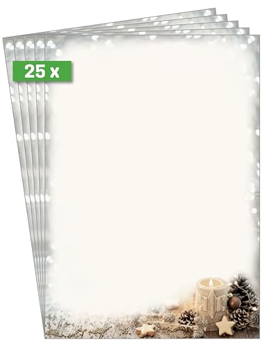 SIGEL DP450 Briefpapier Weihnachten "Beige Christmas Candle", A4, 25 Blatt, Weihnachtsbriefpapier aus nachhaltigem Papier für Weihnachtspost, Angebote, Einladung, Menükarte SIGEL DP450 Briefpapier Weihnachten "Beige Christmas Candle", A4, 25 Blatt, Weihnachtsbriefpapier aus nachhaltigem Papier für Weihnachtspost, Angebote, Einladung, Menükarte von Sigel