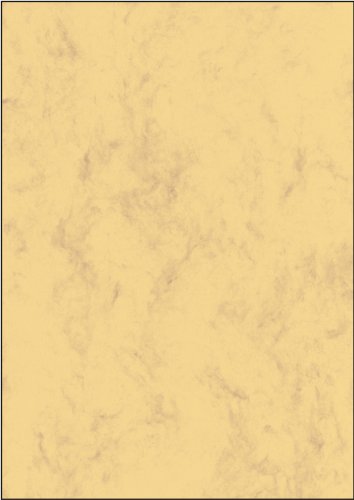 SIGEL DP553 Hochwertiger marmorierter Karton / Marmor-Papier / Urkundenpapier sandbraun, A4, 50 Blatt, Motiv beidseitig, 200 g, aus nachhaltigem Papier von Sigel