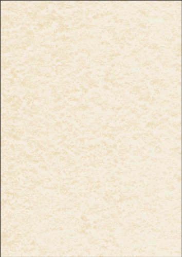 SIGEL DP655 Hochwertiges Struktur-Papier / Karton Pergament champagne, A4, 50 Blatt, Motiv beidseitig, 200 g, Urkundenpapier, aus nachhaltigem Papier von Sigel