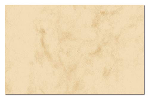SIGEL DP744 bedruckbare Visitenkarten marmoriert beige, 100 Stück = 10 Blatt, glatter Schnitt rundum, 85x55 mm von Sigel