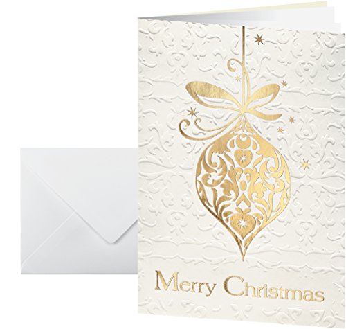 SIGEL DS049 Premium Weihnachtskarten Set mit Umschlag | DIN A6 | 10 Stück | mit Gold-/Blindprägung "Golden Fantasy" | ideal zum Bedrucken von Sigel