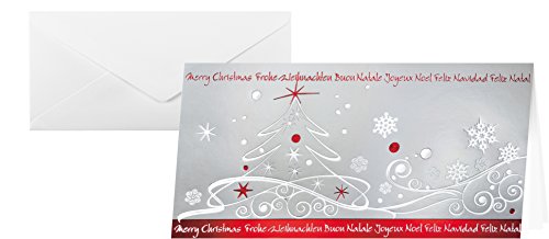 SIGEL DS393 hochwertiges Weihnachtskarten Set mit Umschlag | DIN lang | 10 Stück | mit Prägung | "Winter Breeze" | ideal zum Bedrucken von Sigel