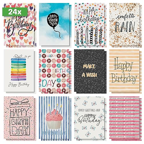 SIGEL DS703 Geburtstags-Postkarten-Set, 24 Stück, "Colourful Birthday Fun", A6, 12 unterschiedliche Geburtstagskarten, aus nachhaltigem Papier SIGEL DS703 Geburtstags-Postkarten-Set, 24 Stück, "Colourful Birthday Fun", A6, 12 unterschiedliche Geburtstagskarten, aus nachhaltigem Papier von Sigel