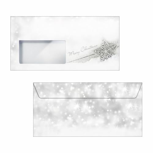 SIGEL DU136 Briefumschläge Weihnachten in silbernem Sterndesign | DIN lang | 50 Stück "Brilliant Star" SIGEL DU136 Briefumschläge Weihnachten in silbernem Sterndesign | DIN lang | 50 Stück "Brilliant Star" von Sigel