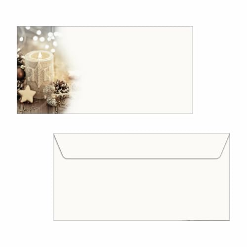 SIGEL DU450 Briefumschläge Weihnachten "Beige Christmas Candle", gummiert, DIN lang, 25 Stück, aus nachhaltigem Papier SIGEL DU450 Briefumschläge Weihnachten "Beige Christmas Candle", gummiert, DIN lang, 25 Stück, aus nachhaltigem Papier von Sigel