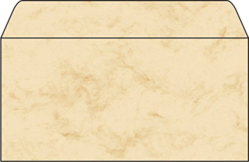 SIGEL Designbriefumschlag, Marmor, Inkjet/Laser/Kopierer, Spezialpapier, 90 g/m², gummiert, ohne Fenster, DL, 110 x 220 mm, beige (50 Stück), Sie erhalten 1 Packung á 50 Stück von Sigel