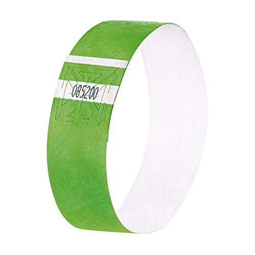 SIGEL EB212 Einlassbänder Super Soft, 120 Stück, neon grün, Festival Armbänder von Sigel