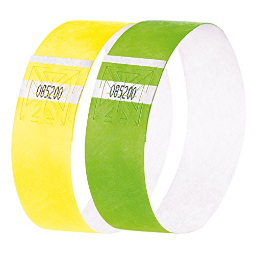 SIGEL EB219 Einlassbänder Super Soft, 2 x 60 Stück, Gelb und Grün fluoreszierend, Festival Armbänder SIGEL EB219 Einlassbänder Super Soft, 2 x 60 Stück, Gelb und Grün fluoreszierend, Festival Armbänder von Sigel