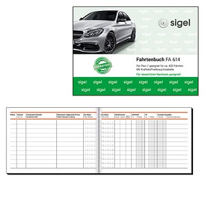 SIGEL Fahrtenbuch, Pkw mit Kraftstoffverbrauch Formularbuch FA614 von Sigel