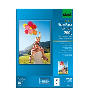 SIGEL Fotopapier IP711 DIN A4 hochglänzend 200 g/qm 50 Blatt SIGEL Fotopapier IP711 DIN A4 hochglänzend 200 g/qm 50 Blatt von Sigel