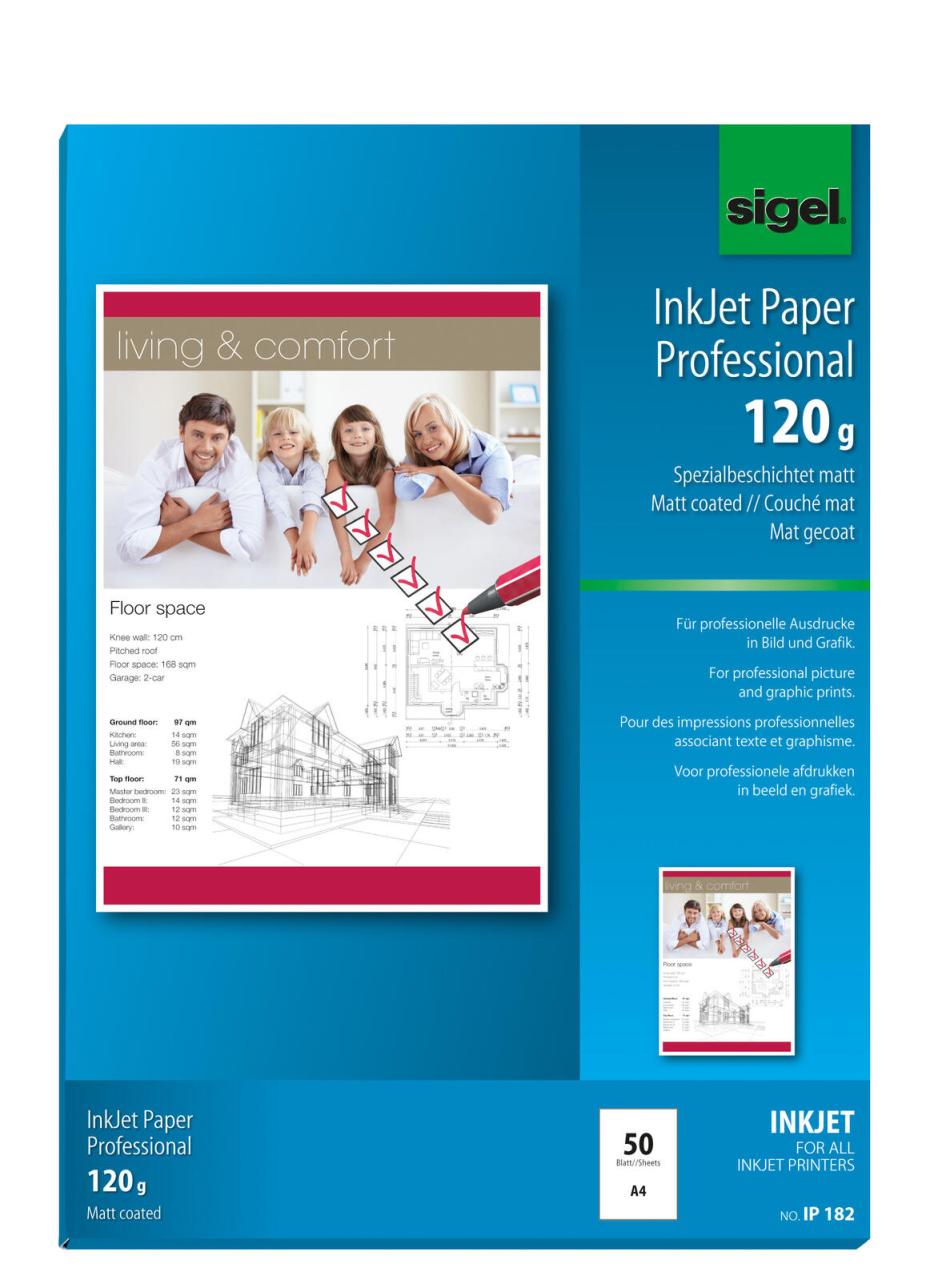 SIGEL Fotopapier Inkjet DIN A4 matt 120 g/m² von Sigel