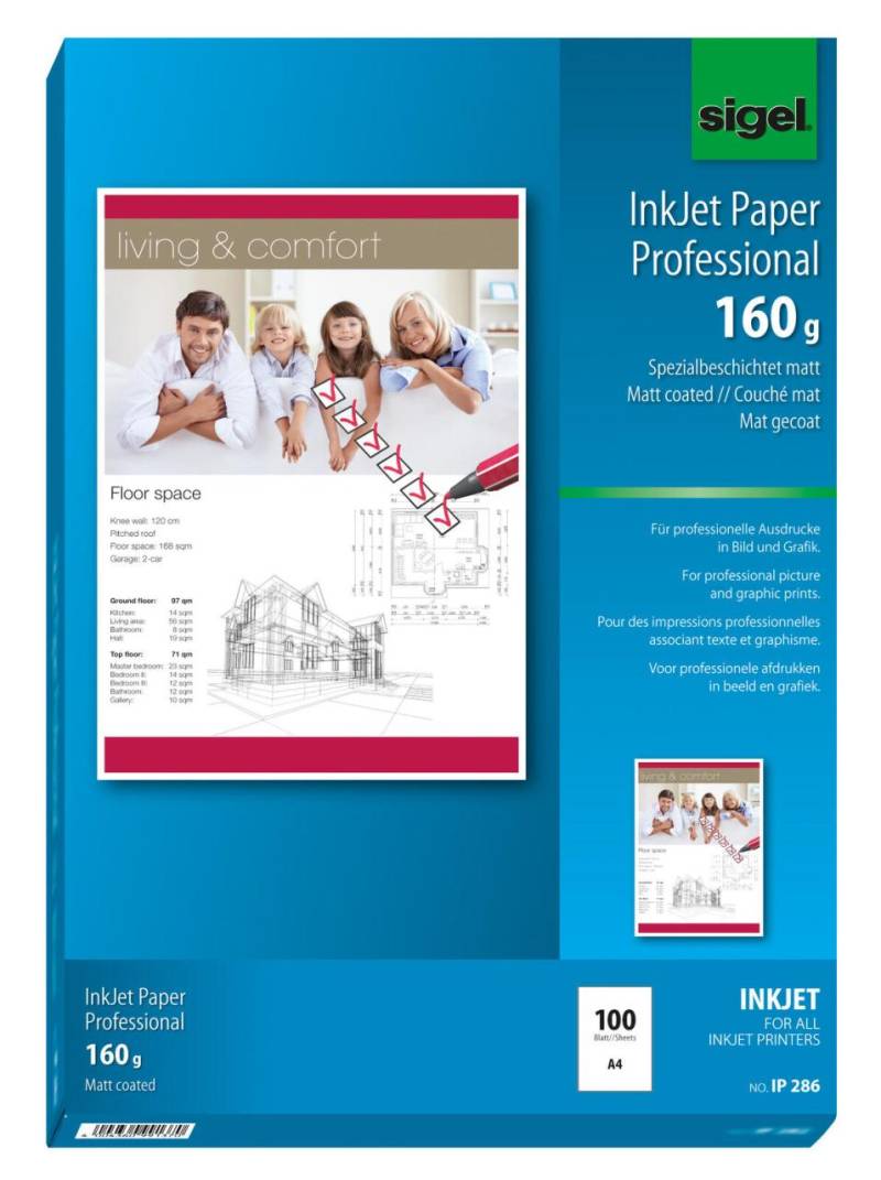 SIGEL Fotopapier Inkjet DIN A4 matt 160 g/m² von Sigel