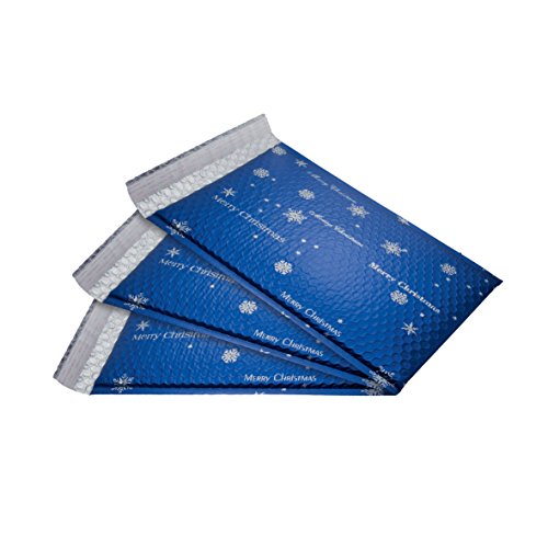 SIGEL GB106 Weihnachts-Luftpolstertaschen | 3 Stück | circa C4 | Silberdruck | blau von Sigel