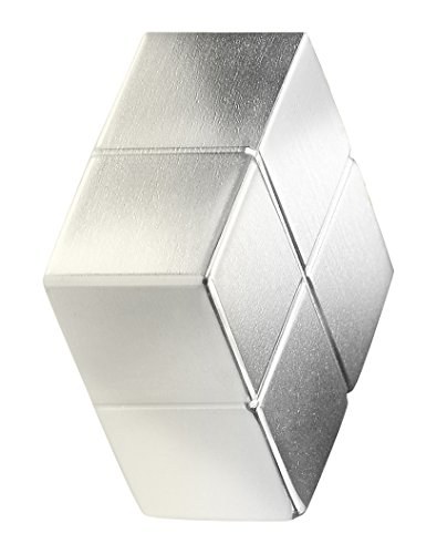 SIGEL GL195 sehr starker Neodym-Magnet silber, massives Alu, 1 Stück, 2x2x1 cm SuperDym, für Glas-Magnettafeln und Glas-Whiteboards von Sigel