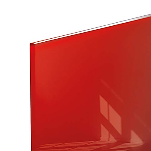 SIGEL GL242 Premium Glas-Whiteboard 130x55 cm rot hochglänzend, SGS geprüft, einfache Montage, incl. 2 starke Magnete, Glas-Magnettafel Artverum von Sigel