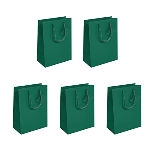 SIGEL GT501/5 mittelgroße Papier-Geschenktüten - opalgrün matt - 23 x 17 cm - 5er Set von Sigel