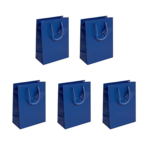 SIGEL GT504/5 mittelgroße Papier-Geschenktüten - ultramarinblau matt - 23 x 17 cm - 5er Set von Sigel