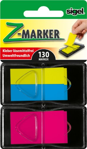 SIGEL HN487 Haftmarker im Spender, 130 Streifen, 2x Mini, 1x Standard in 3 Farben von Sigel