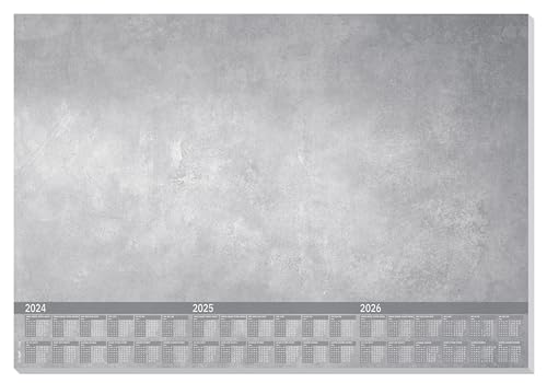 SIGEL HO302 Papier-Schreibtischunterlage, ca. DIN A2, mit 3-Jahres-Kalender, 30 Blatt, Motiv Just Concrete, vegan, aus nachhaltigem Papier von Sigel
