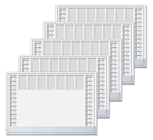 SIGEL HO366 Papier-Schreibtischunterlage, ca. DIN A2, mit transparenter Schutzleiste, aktueller 2-Jahres-Kalender, 40 Blatt, Schreibunterlage, 5 Stück, vegan, aus nachhaltigem Papier von Sigel