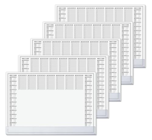 SIGEL HO366 Papier-Schreibtischunterlage, ca. DIN A2, mit transparenter Schutzleiste, aktueller 2-Jahres-Kalender, 40 Blatt, Schreibunterlage, 5 Stück, vegan, aus nachhaltigem Papier von Sigel