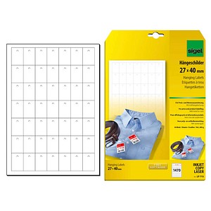 SIGEL Hängeetiketten weiß 27,0 x 40,0 mm blanko, 1.470 St. SIGEL Hängeetiketten weiß 27,0 x 40,0 mm blanko, 1.470 St. von Sigel