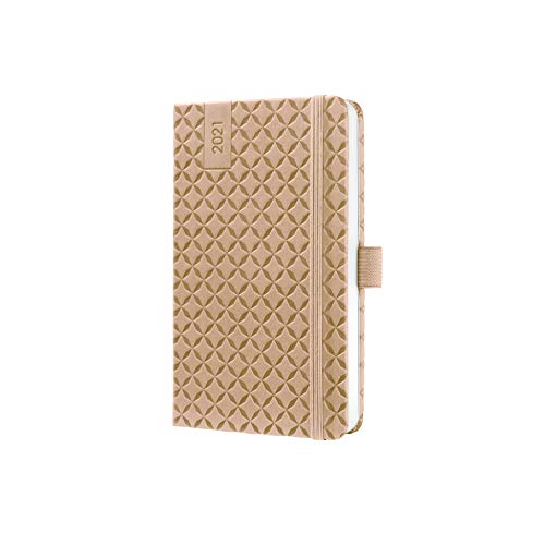 SIGEL J1108 Terminplaner Wochenkalender Jolie 2021, ca. A6, beige, mit fröhlichem Kalendarium, vielen Infos und praktischen Stickern - weitere Modelle von Sigel