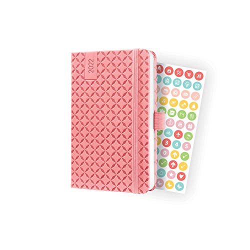 SIGEL J2110 Wochenkalender Jolie 2022 - ca. A6 - rose - Hardcover - 174 Seiten - mit fröhlichem Kalendarium, vielen Infos und praktischen Stickern - FSC-zertifiziert - Terminplaner von Sigel