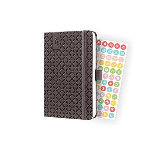 SIGEL J2122 Wochenkalender Jolie 2022 - ca. A6 - braun - Hardcover - 174 Seiten - mit fröhlichem Kalendarium, vielen Infos und praktischen Stickern - FSC-zertifiziert - Terminplaner von Sigel