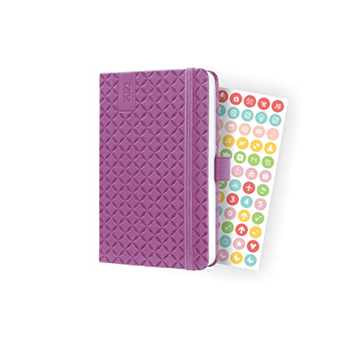 SIGEL J3114 Wochenkalender Jolie 2023 - ca. A6 - violett - Hardcover - Gummiband, Stiftschlaufe, Einstecktasche - 174 Seiten - FSC-zertifiziert - Terminplaner von Sigel