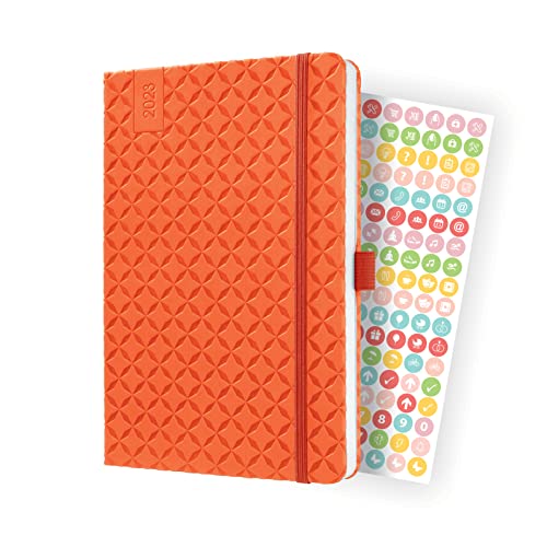 SIGEL J3119 Wochenkalender Jolie 2023 - ca. A5 - orange - Hardcover - Gummiband, Stiftschlaufe, Einstecktasche - 174 Seiten - FSC-zertifiziert - Terminplaner von Sigel