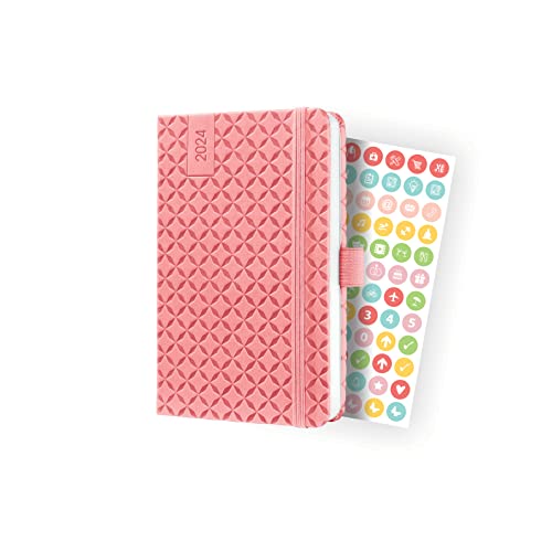 SIGEL J4110 Wochenkalender Jolie 2024, ca. A6, rose, Hardcover, Gummiband, Stiftschlaufe, Einstecktasche, 174 Seiten, aus nachhaltigem Papier, Terminplaner von Sigel