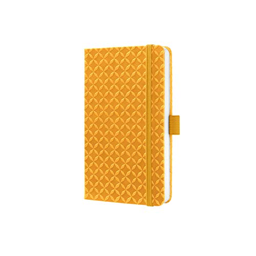SIGEL JN122 Notizbuch Tagebuch Jolie, ca. A6, liniert, Hardcover, Gummiband, Stifteschlaufe, Einstecktasche, gelb, vegan, aus nachhaltigem Papier von Sigel