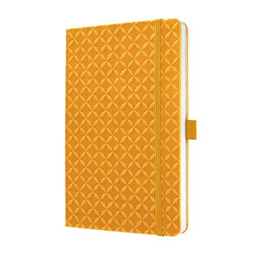 SIGEL JN123 Notizbuch Tagebuch Jolie, ca. A5, liniert, Hardcover, Gummiband, Stifteschlaufe, Einstecktasche, gelb von Sigel