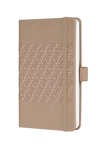 SIGEL JN200 Notizbuch Tagebuch Jolie, ca. A6, liniert, Hardcover, Gummiband, Stifteschlaufe, Einstecktasche, beige, vegan, aus nachhaltigem Papier von Sigel